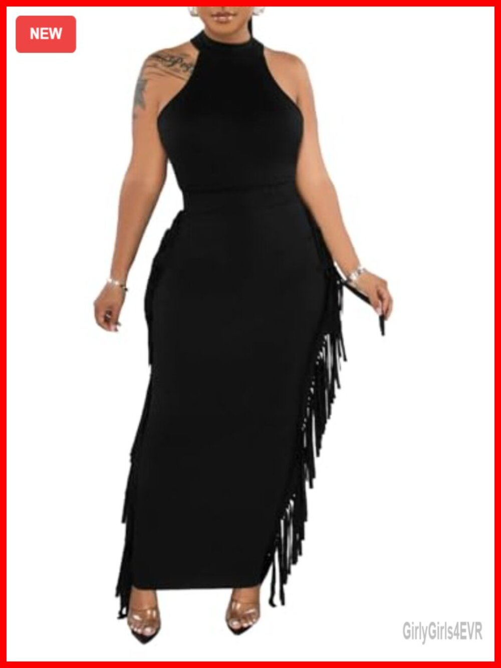 2 Piece Outfit Halter Crop Top Ruched Bodycon Maxi Skirt Set Clubwear